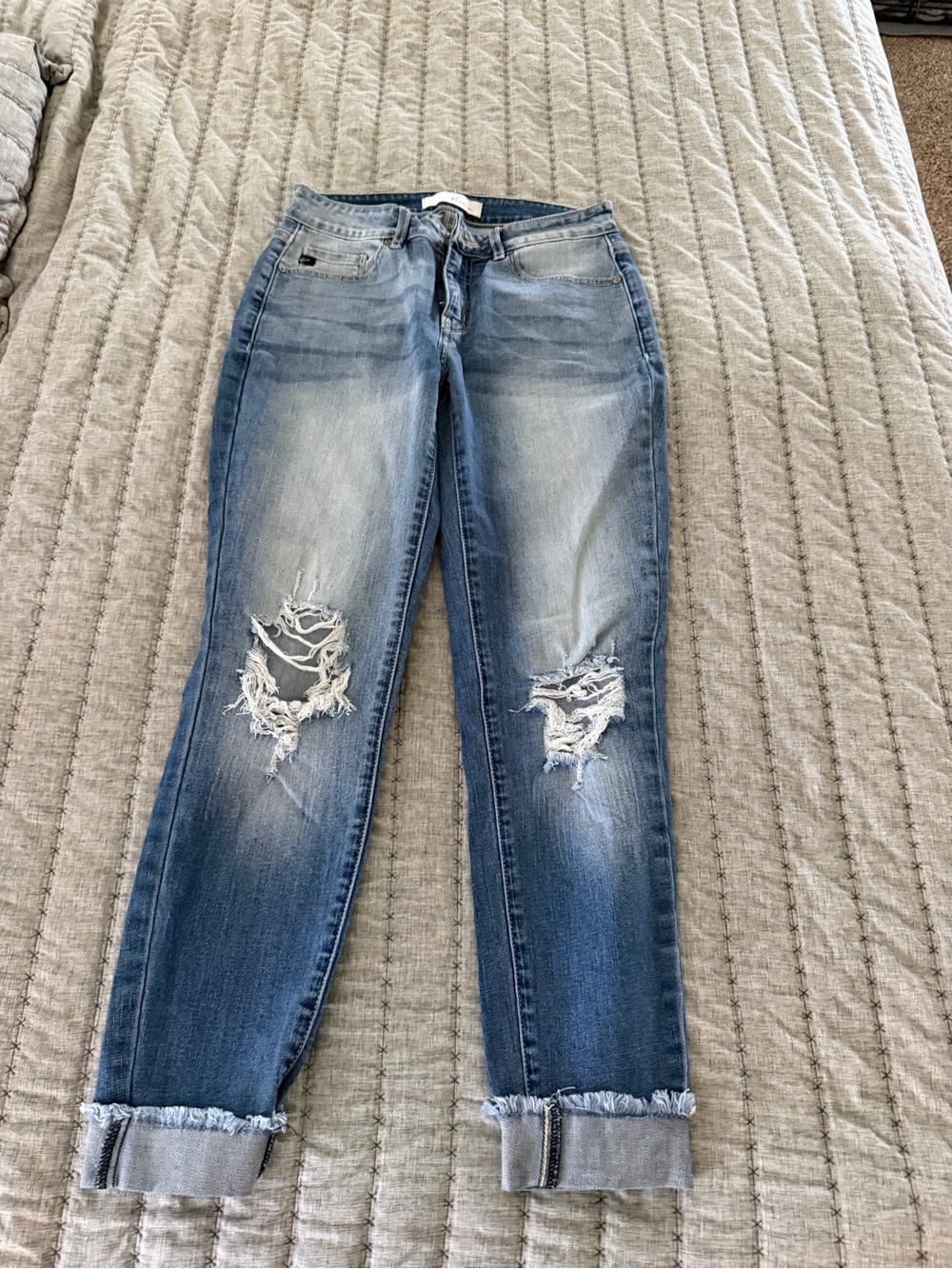 Kancan Distressed Light Blue Boyfriend Jeans